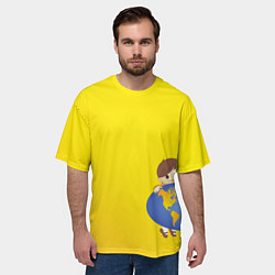 Футболка оверсайз мужская Мальчик из советского Атласа Мир, цвет: 3D-принт — фото 2