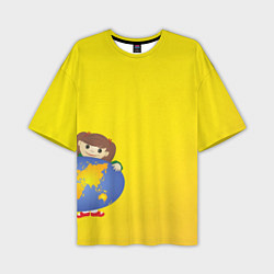 Мужская футболка оверсайз Девочка из Советского Атласа Мир