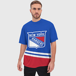 Футболка оверсайз мужская New York Rangers Нью Йорк Рейнджерс, цвет: 3D-принт — фото 2