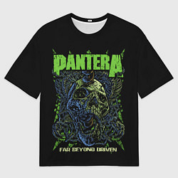 Мужская футболка оверсайз Pantera green череп