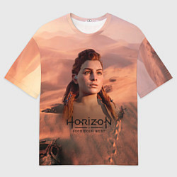 Футболка оверсайз мужская Aloy Horizon Forbidden Zero Dawn, цвет: 3D-принт
