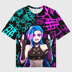 Футболка оверсайз мужская JINX ДЖИНКС NEON PATTERN, цвет: 3D-принт