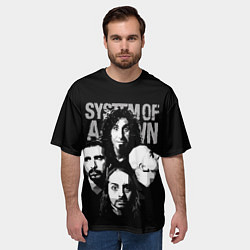 Футболка оверсайз мужская System of a Down рок группа, цвет: 3D-принт — фото 2