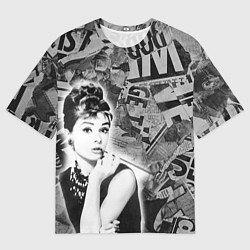 Мужская футболка оверсайз Одри Хепберн Завтрак и Тиффани