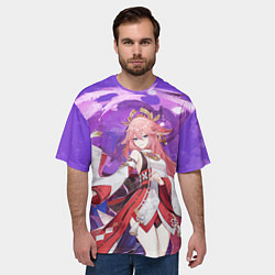 Футболка оверсайз мужская Yae Miko Genshin Impact, цвет: 3D-принт — фото 2