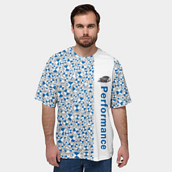 Футболка оверсайз мужская BMW LOGO PATTERN PERFORMANCE, цвет: 3D-принт — фото 2