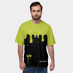 Футболка оверсайз мужская Smiley Смайл Брызги, цвет: 3D-принт — фото 2