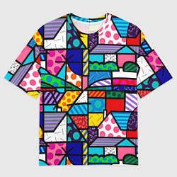 Мужская футболка оверсайз Ромеро Бритто красочный узор