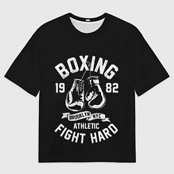 Футболка оверсайз мужская БОКС, БОКСЕРСКИЕ ПЕРЧАТКИ BOXING, цвет: 3D-принт