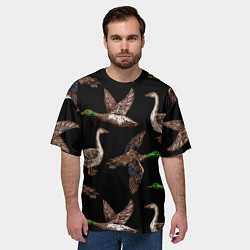 Футболка оверсайз мужская Утки паттерн, цвет: 3D-принт — фото 2