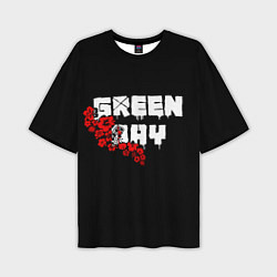 Футболка оверсайз мужская Green day Цветы, цвет: 3D-принт