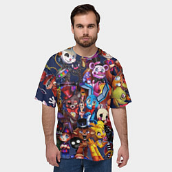 Футболка оверсайз мужская Cute Fnaf Pattern, цвет: 3D-принт — фото 2