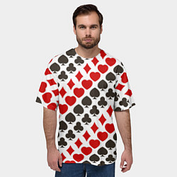 Футболка оверсайз мужская Карточные Масти Card Suits, цвет: 3D-принт — фото 2