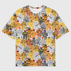 Мужская футболка оверсайз Gangsta Cats