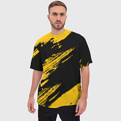 Футболка оверсайз мужская BLACK AND YELLOW GRUNGE ГРАНЖ, цвет: 3D-принт — фото 2