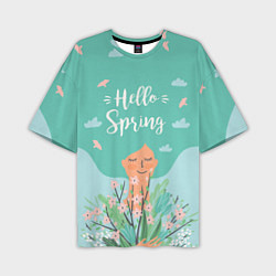 Мужская футболка оверсайз Hello spring