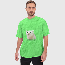 Футболка оверсайз мужская Приемлемо кот мем, цвет: 3D-принт — фото 2