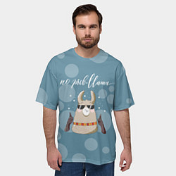 Футболка оверсайз мужская No prob-lama Лама, цвет: 3D-принт — фото 2