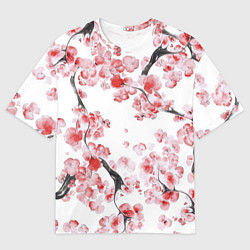 Футболка оверсайз мужская Ранняя сакура, цвет: 3D-принт