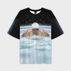 Мужская футболка оверсайз Плавание Пловец