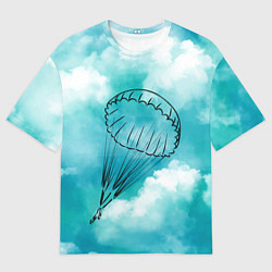 Футболка оверсайз мужская Парашютист в облаках, цвет: 3D-принт