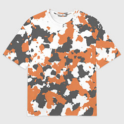 Футболка оверсайз мужская Orange Camo, цвет: 3D-принт