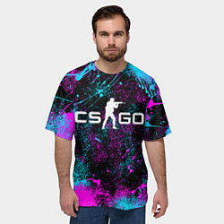 Футболка оверсайз мужская КС ГО НЕОН CS GO NEON, цвет: 3D-принт — фото 2