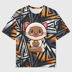 Мужская футболка оверсайз Милый пятнистый котенок