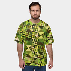 Футболка оверсайз мужская Камуфляж Призма - лес, цвет: 3D-принт — фото 2