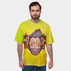 Футболка оверсайз мужская Обезьяна и очки, цвет: 3D-принт — фото 2