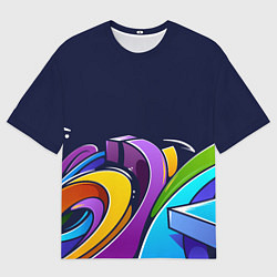 Мужская футболка оверсайз Цветное граффити