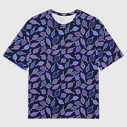 Мужская футболка оверсайз Фиолетовые листья Мистика