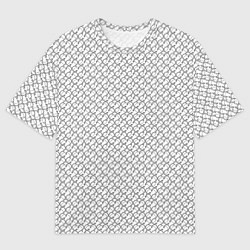 Футболка оверсайз мужская Круглые стрелки паттерн, цвет: 3D-принт