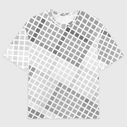 Мужская футболка оверсайз Серая клетка