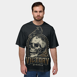 Футболка оверсайз мужская Вальхалла Ворон, цвет: 3D-принт — фото 2