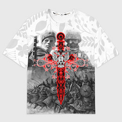 Мужская футболка оверсайз Меч-герб 2022