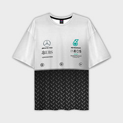 Футболка оверсайз мужская MERCEDES F1 СТАЛЬ, цвет: 3D-принт