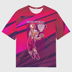 Футболка оверсайз мужская Баскетбол кабан, цвет: 3D-принт