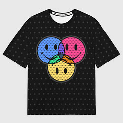 Мужская футболка оверсайз Three emoticons три смайлика