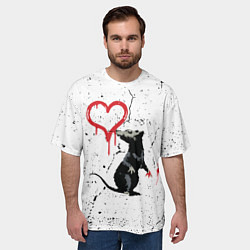 Футболка оверсайз мужская BANKSY БЭНКСИ крыса, цвет: 3D-принт — фото 2