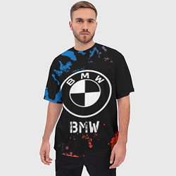 Футболка оверсайз мужская BMW BMW - Камуфляж, цвет: 3D-принт — фото 2