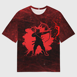 Мужская футболка оверсайз Лучник Самурай Кровавый Bloody Samurai