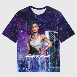 Футболка оверсайз мужская Judy Cyberpunk2077 Джуди, цвет: 3D-принт