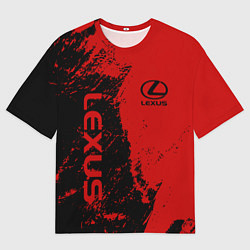 Футболка оверсайз мужская Lexus Лексус Черно красный, цвет: 3D-принт