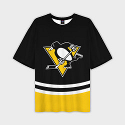 Мужская футболка оверсайз Pittsburgh Penguins Питтсбург Пингвинз