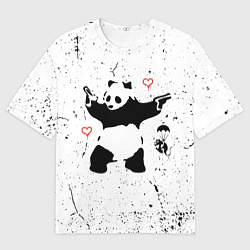 Футболка оверсайз мужская BANKSY БЭНКСИ панда, цвет: 3D-принт