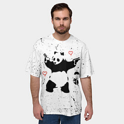 Футболка оверсайз мужская BANKSY БЭНКСИ панда, цвет: 3D-принт — фото 2