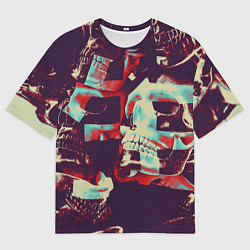 Мужская футболка оверсайз Панно из черепов