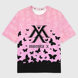 Мужская футболка оверсайз MONSTA X БАБОЧКИ
