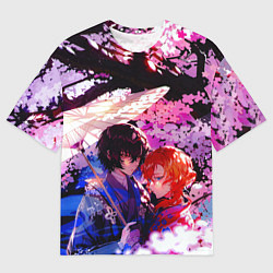 Мужская футболка оверсайз Чуя и дазай проза бродячих псов